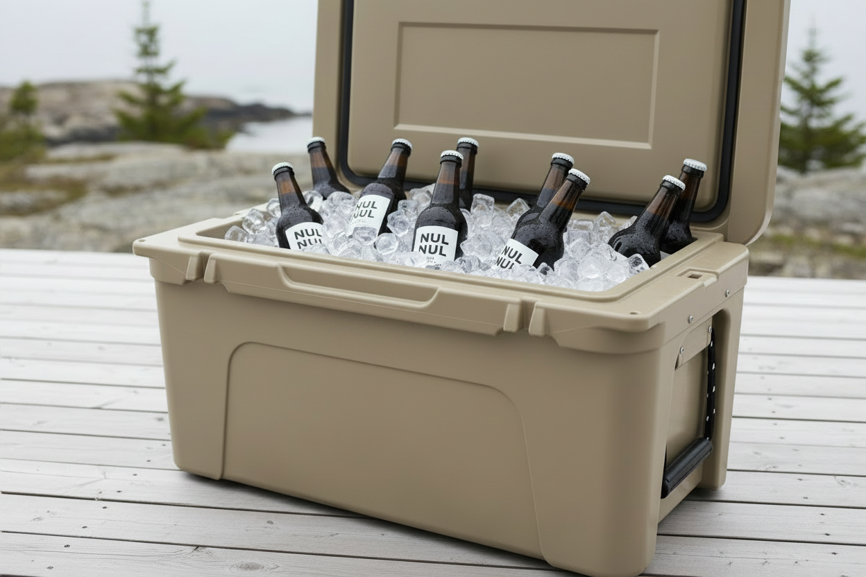 NUL NUL Flaschen in YETI Kühlbox mit Eis